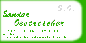 sandor oestreicher business card